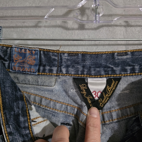 VTG Y2K Lucky Brand Mens Blade Dungarees Bootcut Denim Jeans 7M10331 Size 30x33 - Picture 2 of 12
